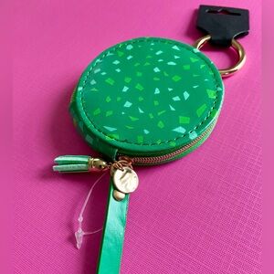 NEW! Coin zippered pocket could be used as bag charm ir keychain - Green